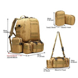 50L Tactical Backpack Military Waterproof Backpacks 4 in 1 Molle Sport Bags Outdoor Trekking Fishing Hiking Camping 3D Rucksack