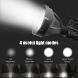 Powerful LED Flashlight Portable XHP70.2 Torch USB Rechargeable