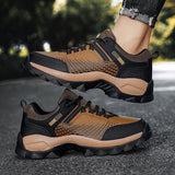 Men Hiking Shoes Waterproof Leather Sneakers Non-Slip