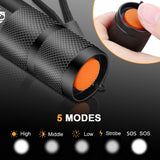 Camping light 5 switch Mode waterproof Zoomable Bicycle Light  use 18650 battery