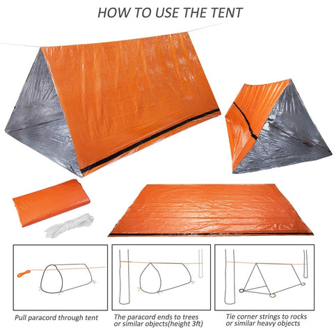 Shelter Survival Tent 2-4 Person Mylar Emergency Tube Tent